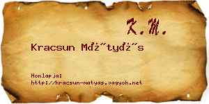Kracsun Mátyás névjegykártya